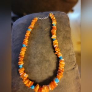 Oyster shell necklace.
